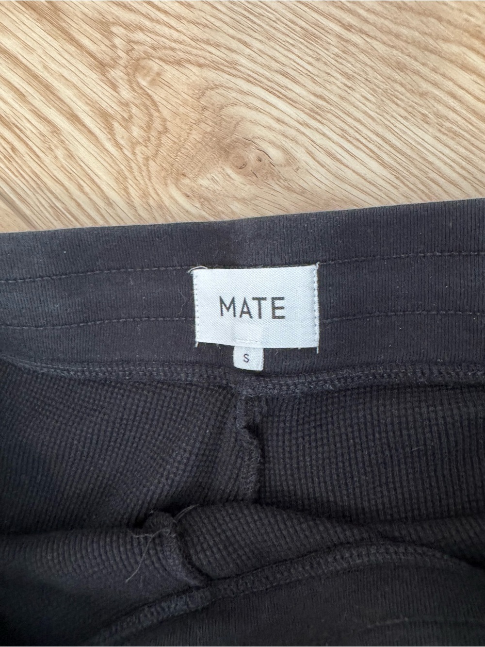 mate the label black wide leg waffle knit pants size small - Picture 4 of 5